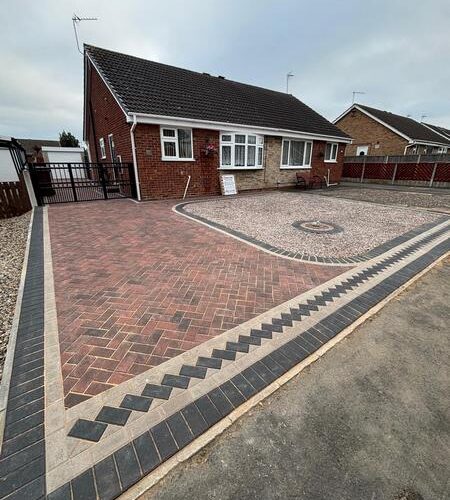 brindle block paved driveway charcoal natural borders with decorative stone hall green wakefield 02
