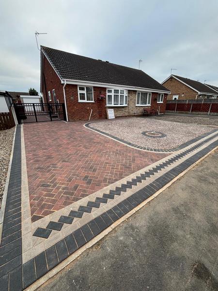 brindle block paved driveway charcoal natural borders with decorative stone hall green wakefield 02
